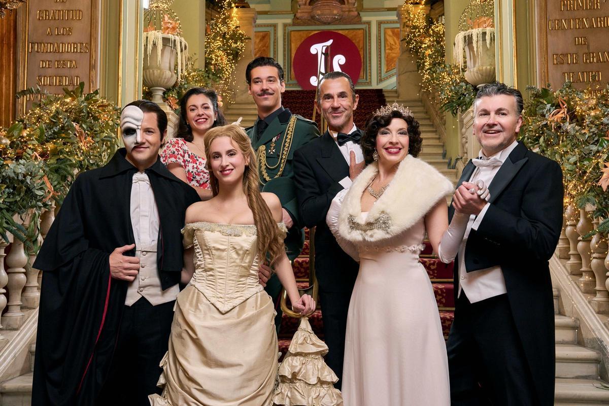 Two singers from 'L'Elisir d'amore' alongside the stars of 'The Phantom of the Opera' and those from 'Glorious!'.