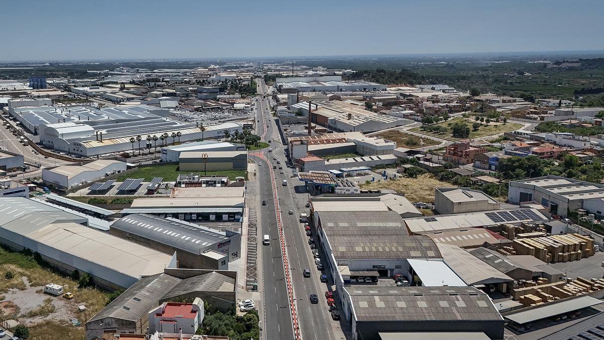 Foto aérea de los polígonos industriales de Onda, en imagen de archivo.