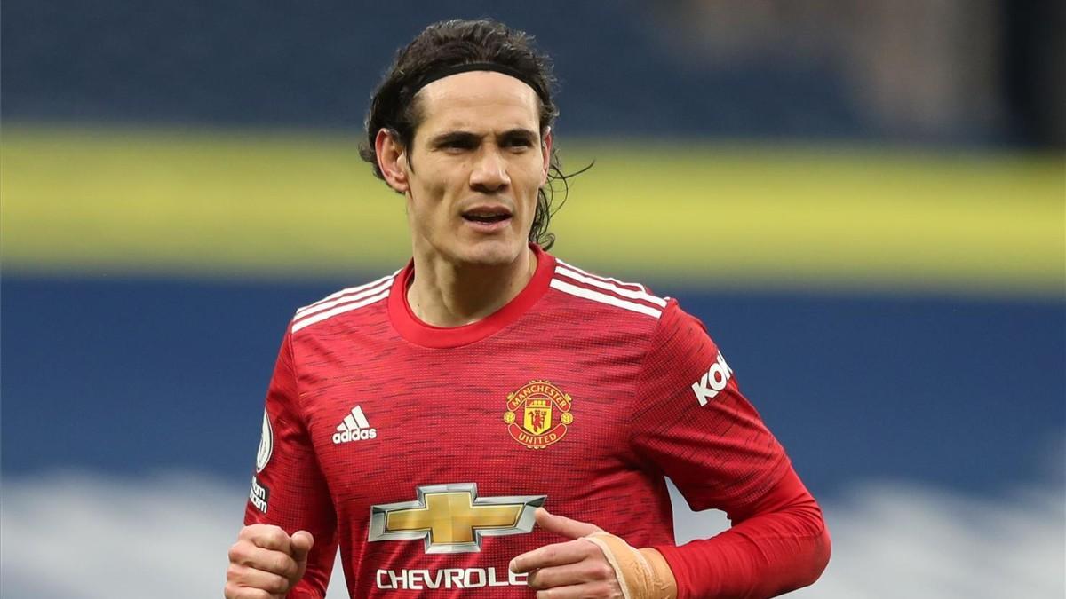 Cavani, en un partido del Manchester United