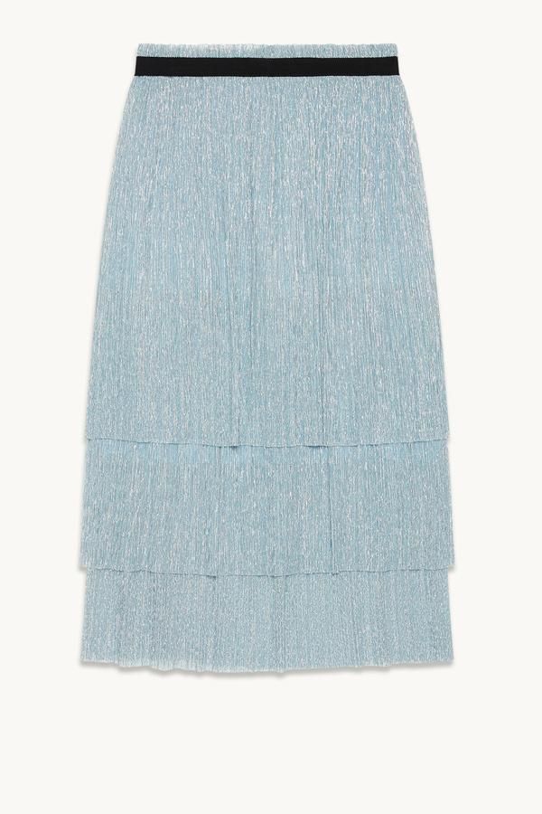 Falda midi azul, de Maje