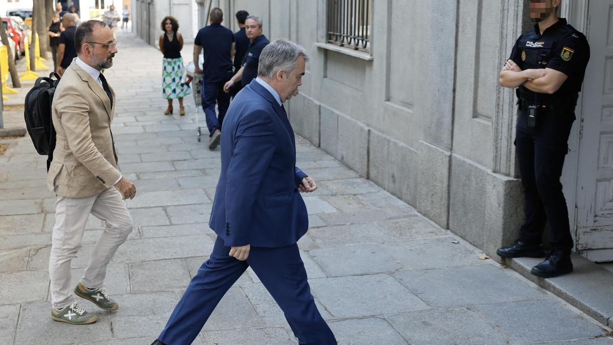 Santos Cerdán, al llegar al Tribunal Supremo.