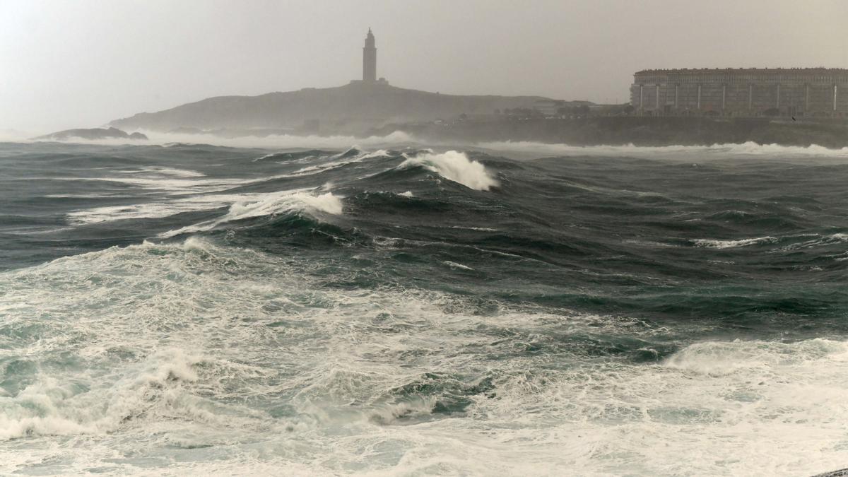 Efectos de la borrasca 'Bella' en A Coruña