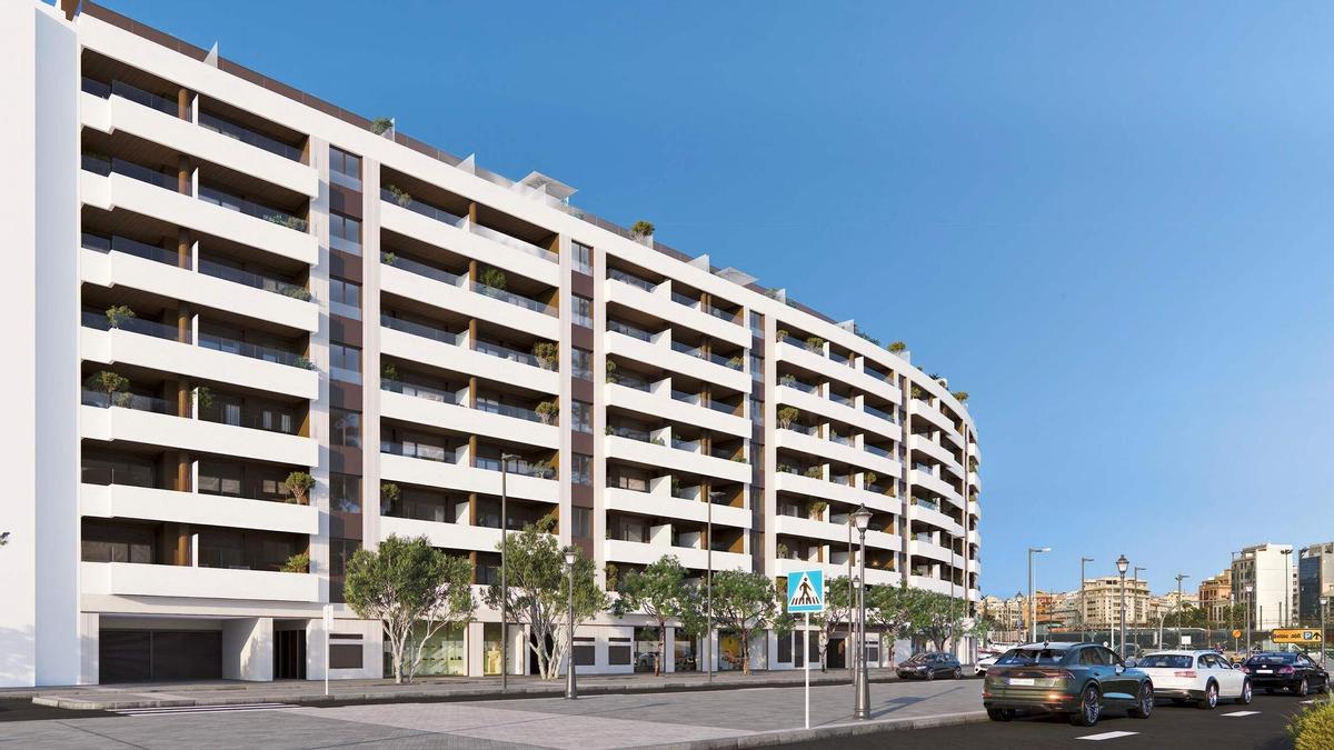 Recreación del edificio de 117 viviendas de Avantespacia en Parc Central de València.