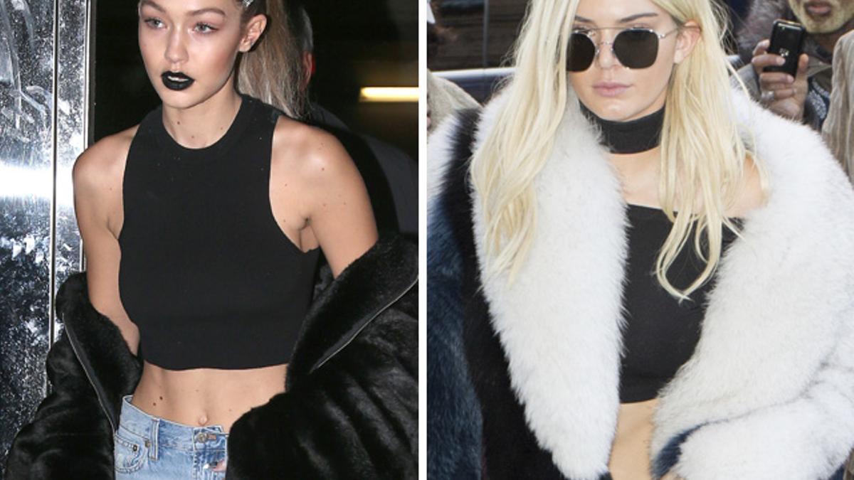 Gigi Hadid y KEndall Jenner con la chaqueta caída