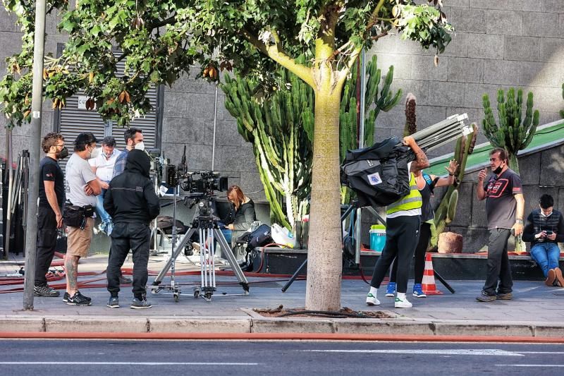 Rodaje en la zona de Meridiano, en Santa Cruz de Tenerife