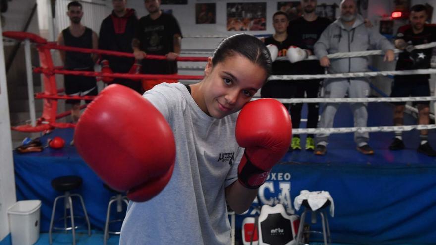 Paula Martín, ayer, en el gimnasio de Azteca Box.