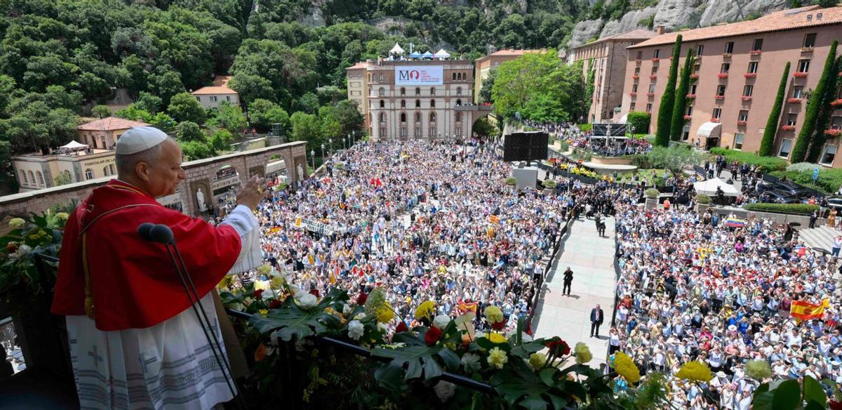 El Papa enalteix a Montserrat els valors d’integració de Catalunya