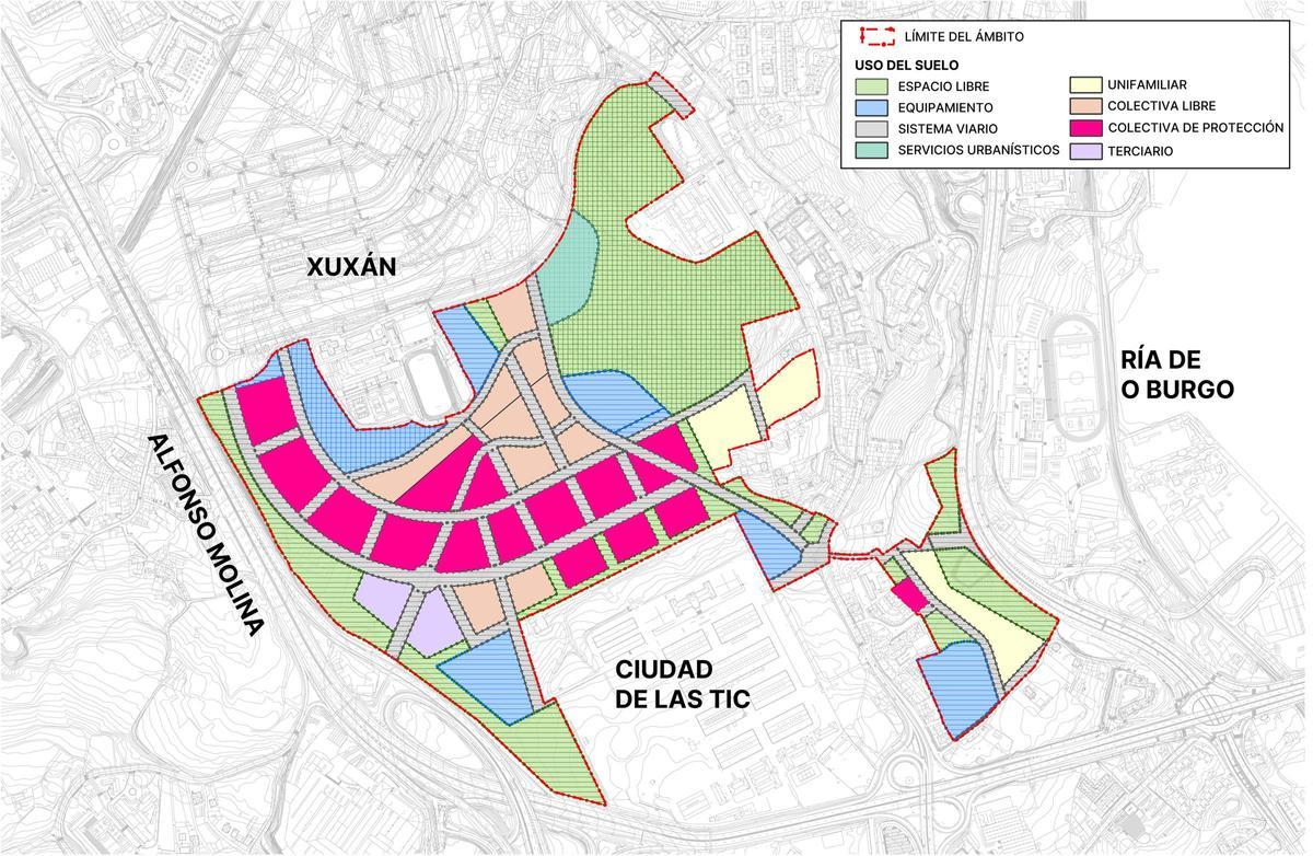 Proyecto de desarrollo urbanístico de Monte Mero presentado por la Xunta