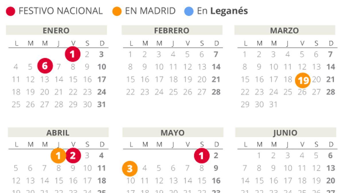 Calendario laboral Leganés 2021