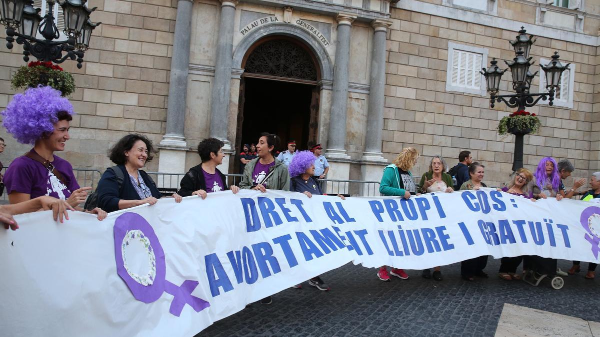 Manifestación a favor del aborto, en Barcelona