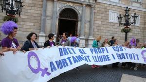 Manifestación a favor del aborto, en Barcelona. 