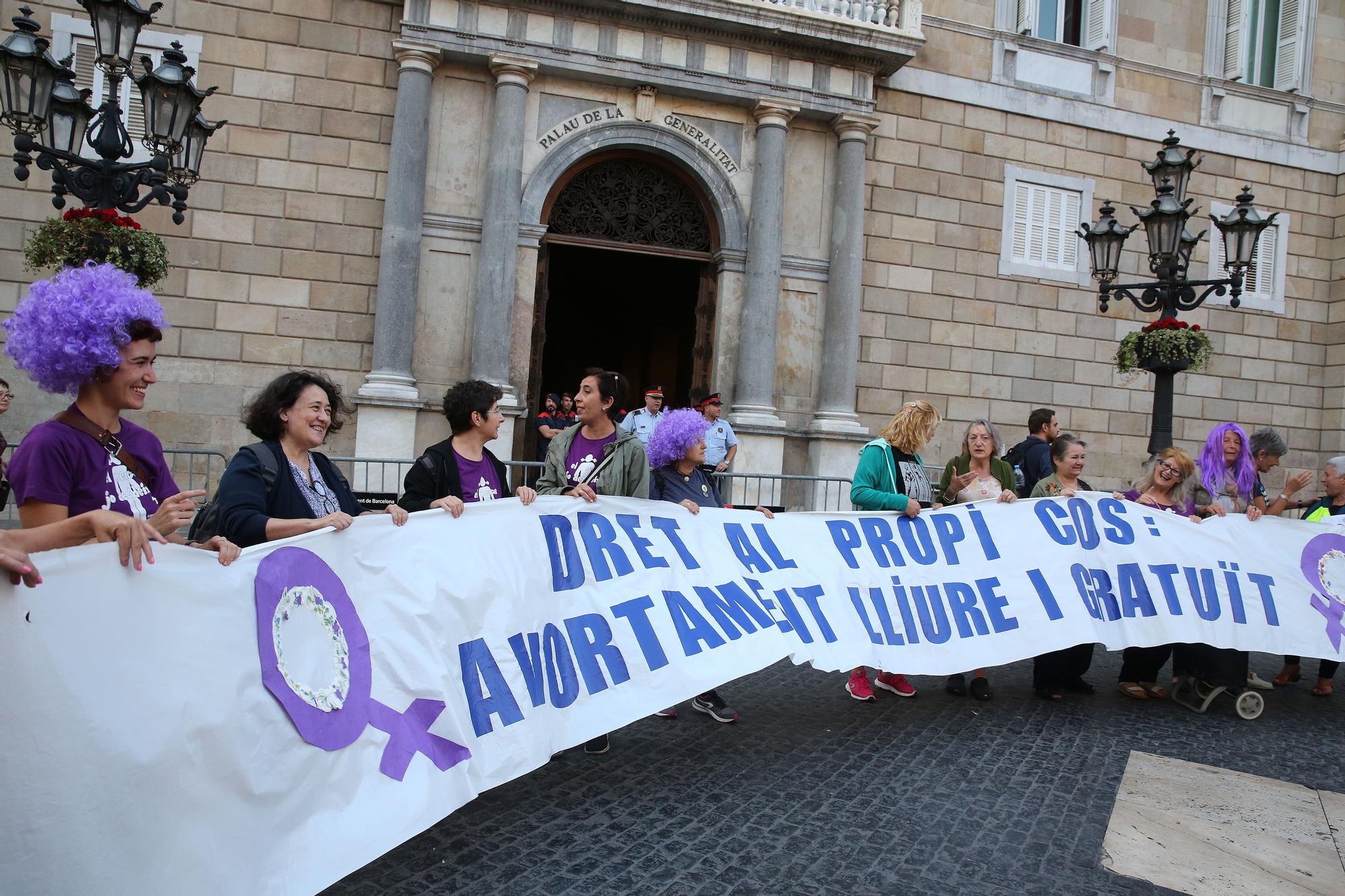 Manifestación a favor del aborto, en Barcelona