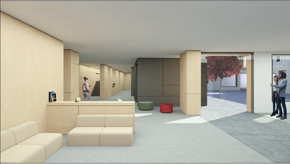 Futuro recibidor del Albergue tras su reforma.