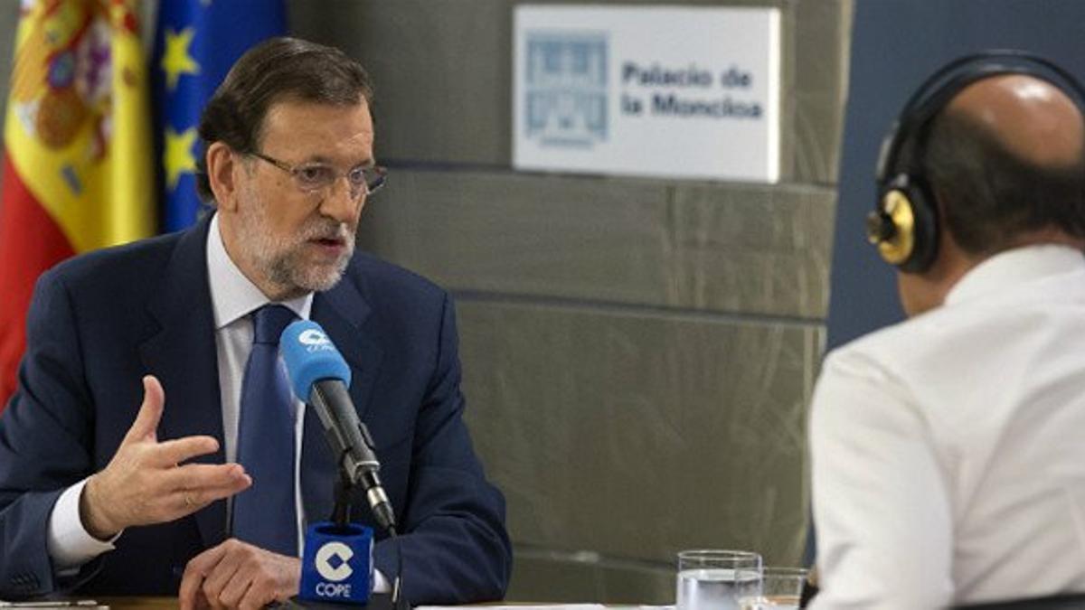 Rajoy, en la entreista que ha ofrecido hoy en la cadena COPE.