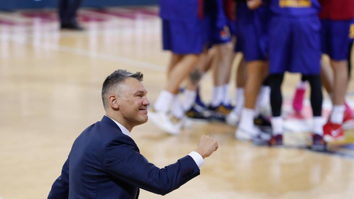 Sarunas Jasikevicius está contento con su Barça