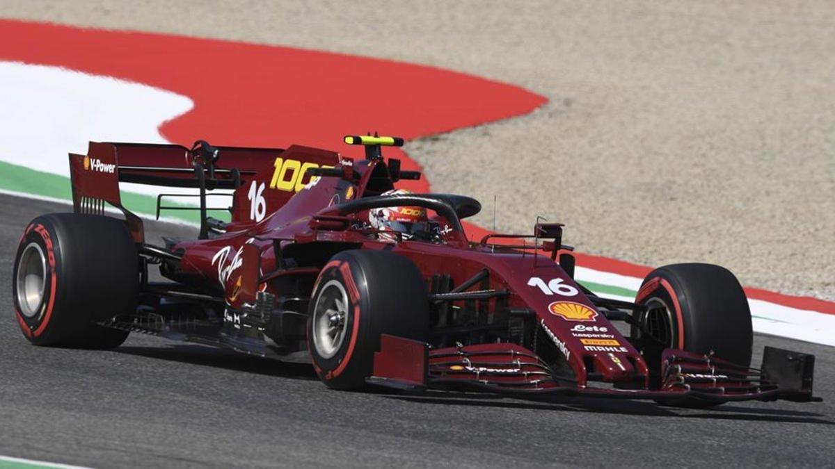 Leclerc, en acción en Mugello