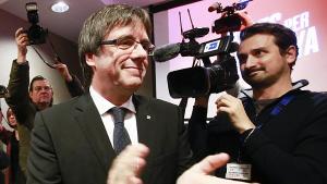 Carles Puigdemont, durant la presentació de la candidatura de Junts per Catalunya a Bèlgica.