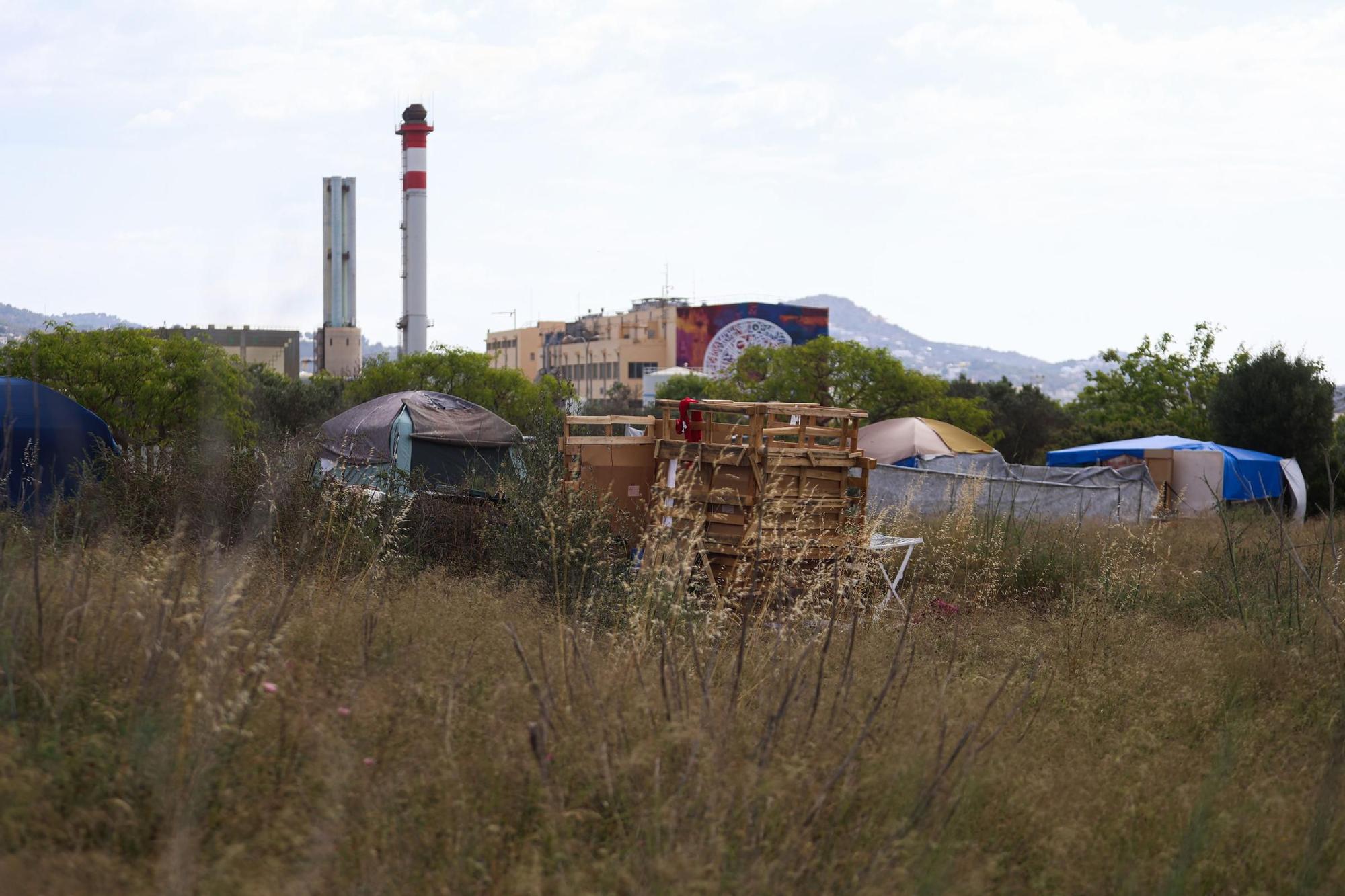 Poblado chabolista en la zona del recinto ferial de Ibiza