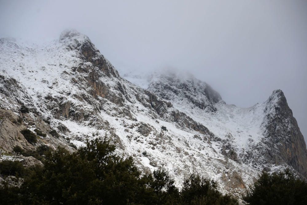 La nieve cubre las montañas de la Serra de Tramuntana