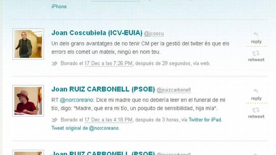 Una página web muestra los tuits que los diputados españoles han borrado