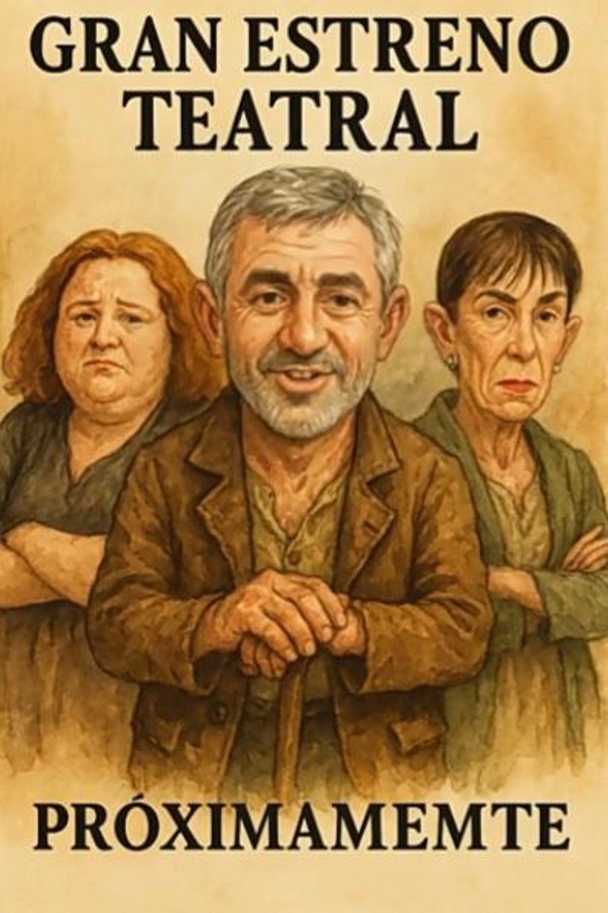 Uno de los montajes que Pomares ha subido a redes con las caricaturas de Vegara, Pastor y Rodríguez