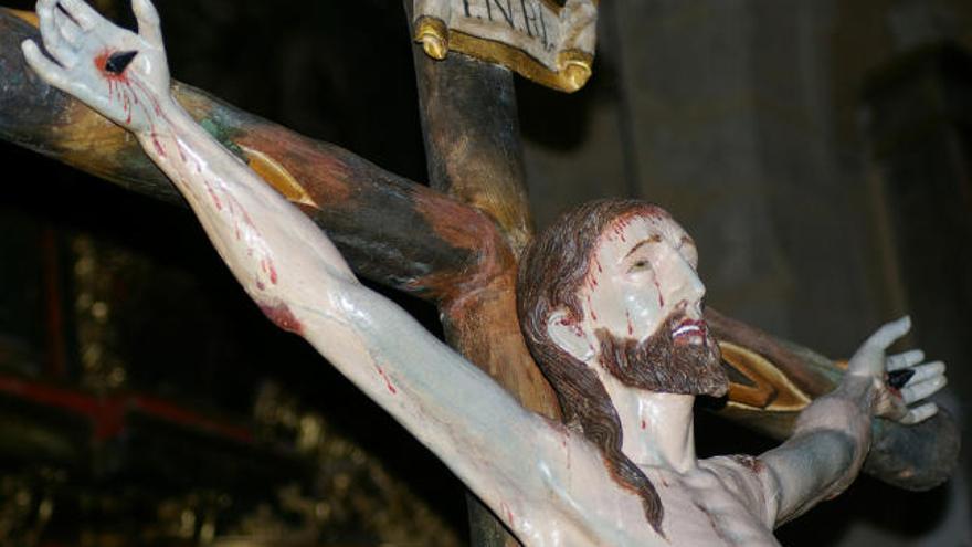 Imagen del Cristo de la Expiración, ya restaurado, que ayer pudo ser contemplado por los vecinos de Tagarabuena.