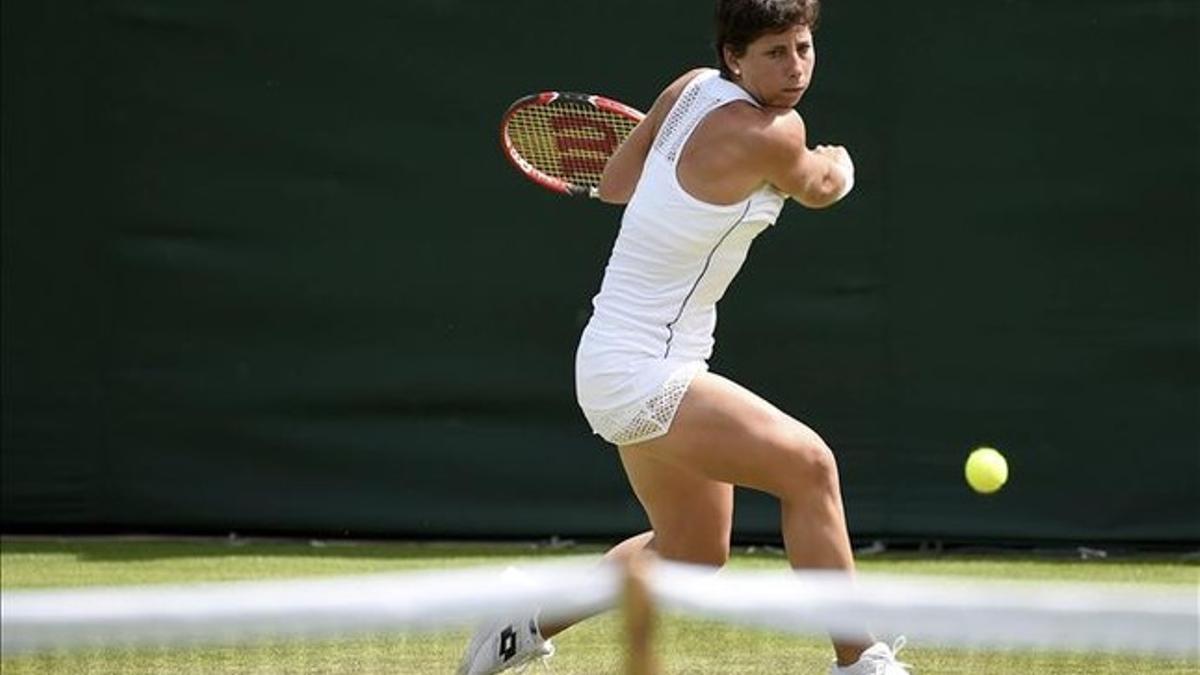 Carla Suárez no tuvo un buen día en Wimbledon