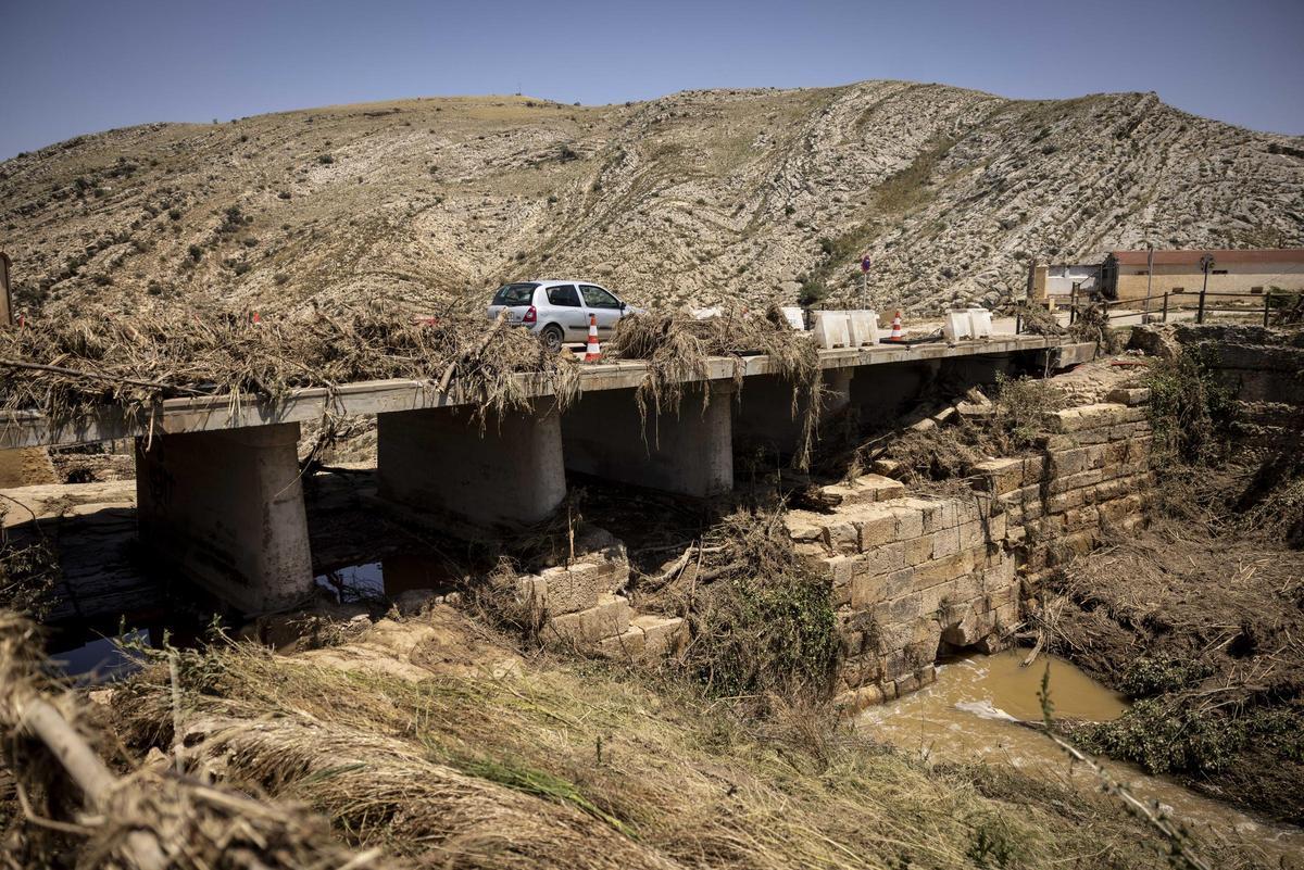 Así estaba Almonacid de la Cuba cuatro días después de la riada.