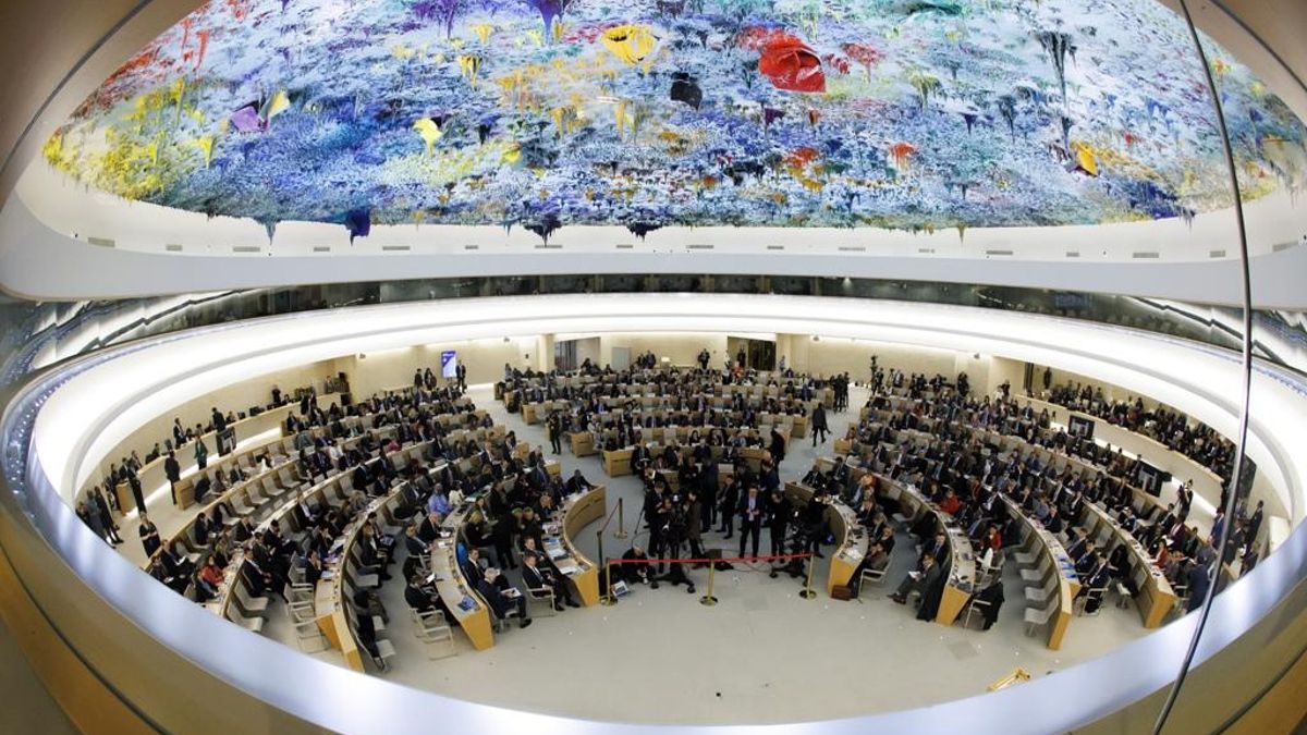 Fachada de la sede de las Naciones Unidas en Europa.