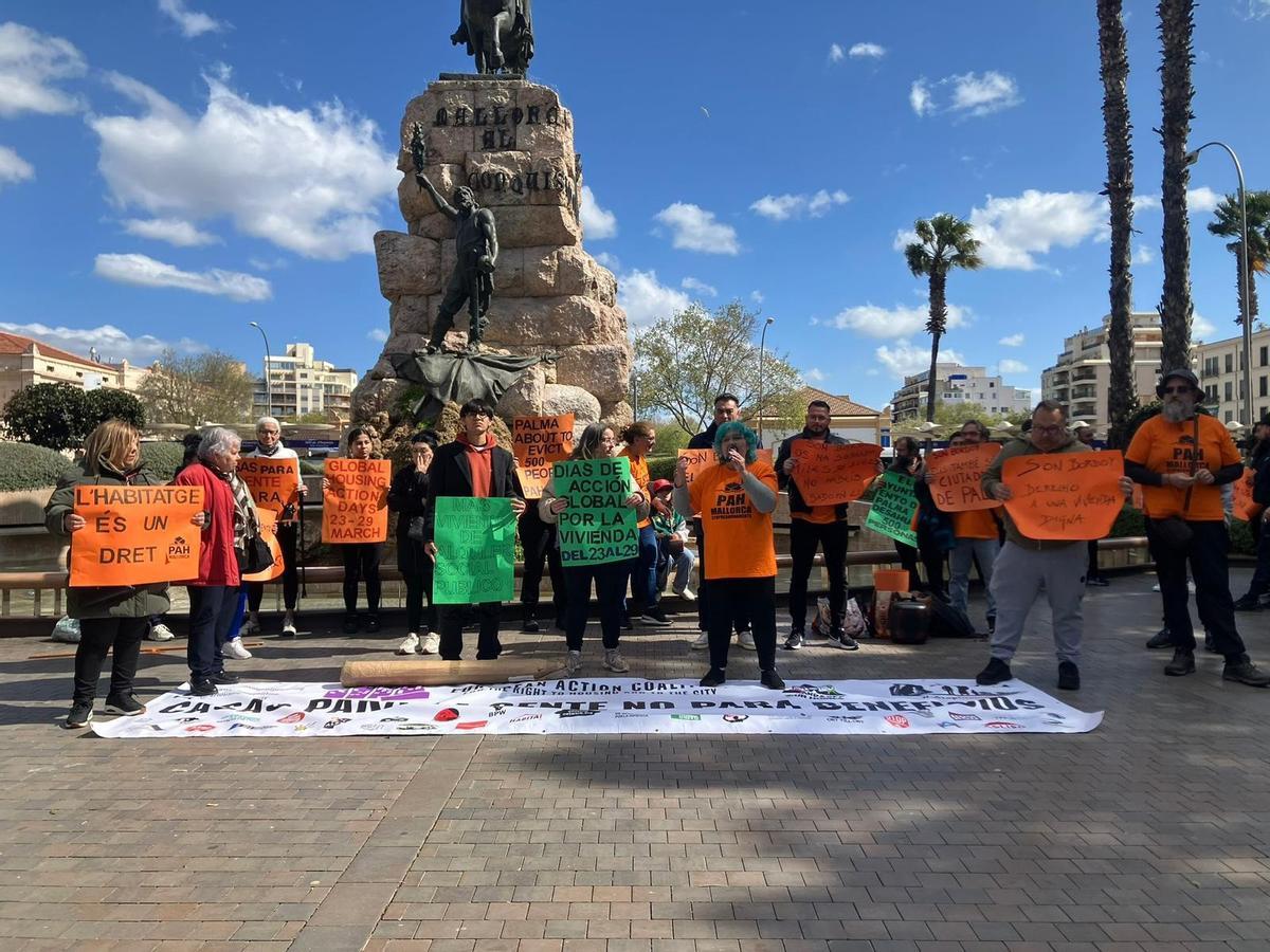 Portesta de la PAH en Palma.