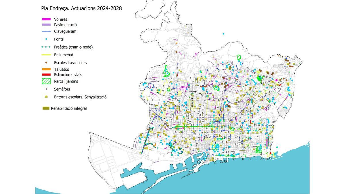 El Ayuntamiento de Barcelona anuncia 2.800 actuaciones de renovación del espacio público hasta 2028