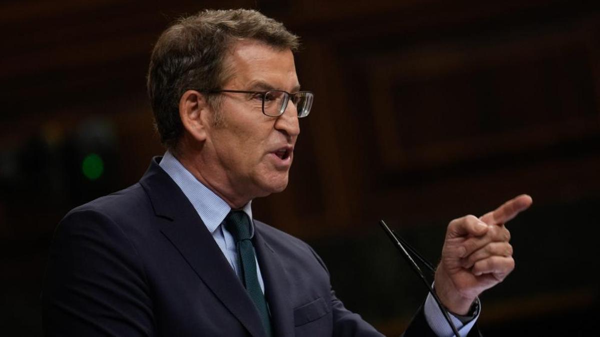 El líder de la oposición durante una intervención.