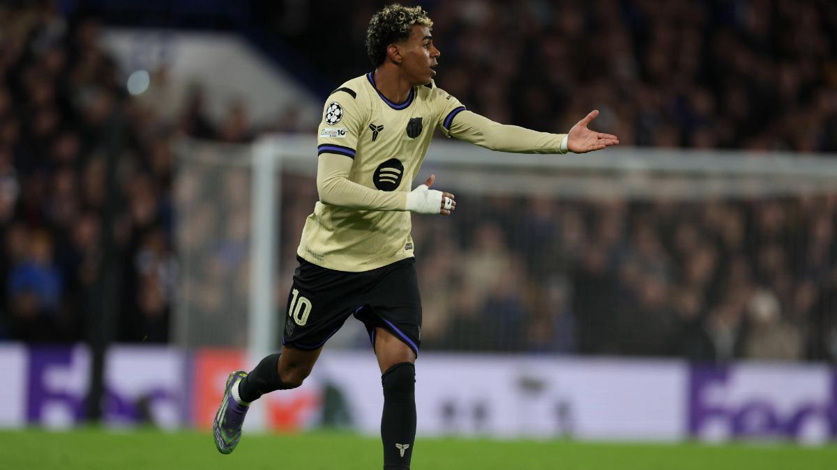 Lamine, en el duelo ante el Chelsea