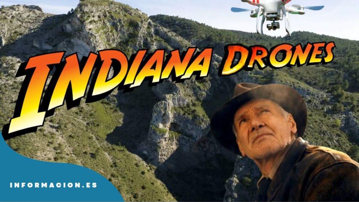 "Indiana Drones": tres arqueólogos de la UA hallan gracias a un dron pinturas rupestres de hace 7.000 años