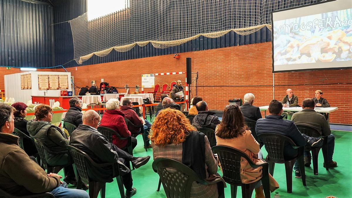 Loli Vargas y Enrique Isla durante su intervención en la Feria del Níscalo de Castilblanco