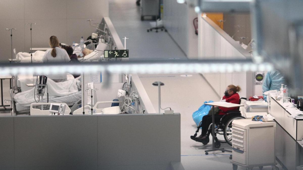 Interior del Hospital Isabel Zendal de Madrid durante la pandemia de Covid.