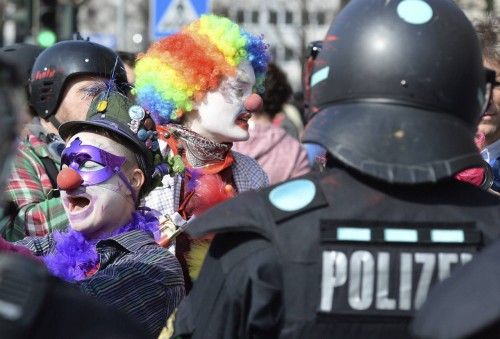 PROTESTA DE BLOCKUPY ANTE LA SEDE DEL BCE