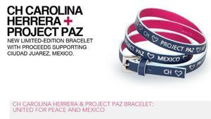 Todas las ganancias de la venta de la pulsera diseñada por Carolina Herrera irán destinados a la organización de Project Paz y a su trabajo sin fines de lucro en Juárez.
