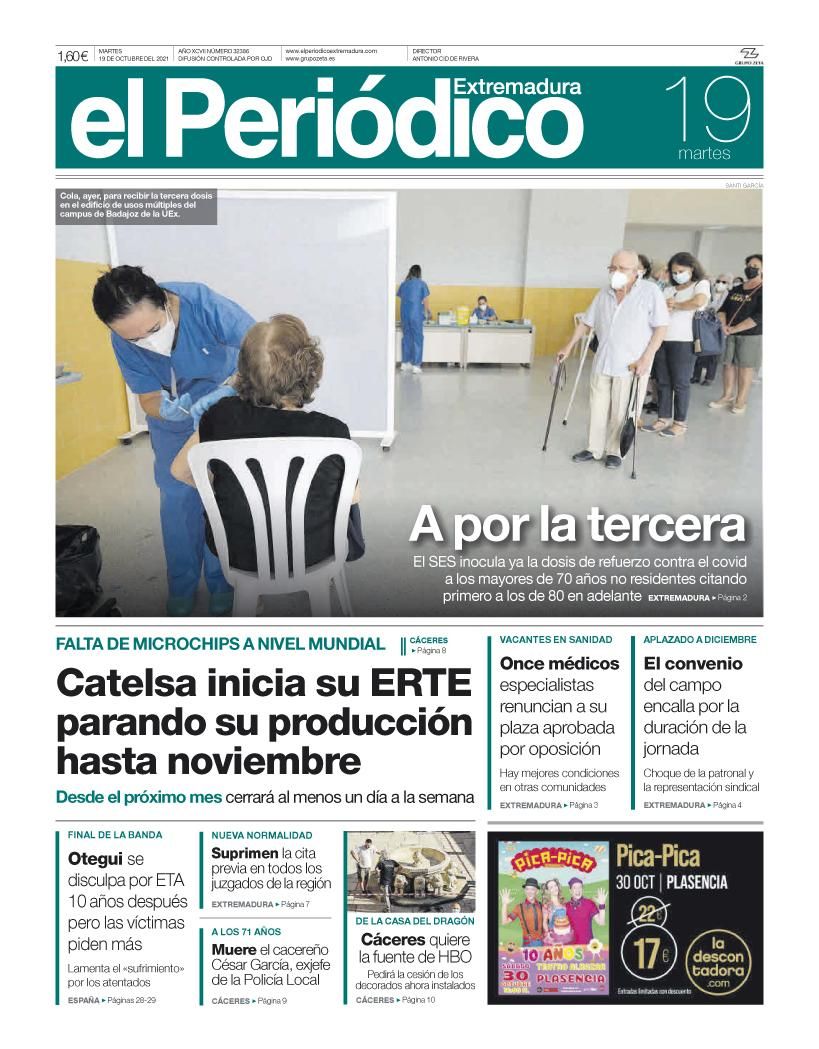 Consulta la portada correspondiente al día 19 de octubre del 2021