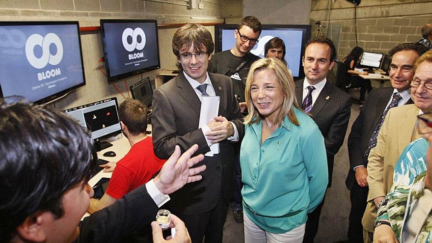 Carles Puigdemont i Joana Ortega, en la inauguració del Bloom.