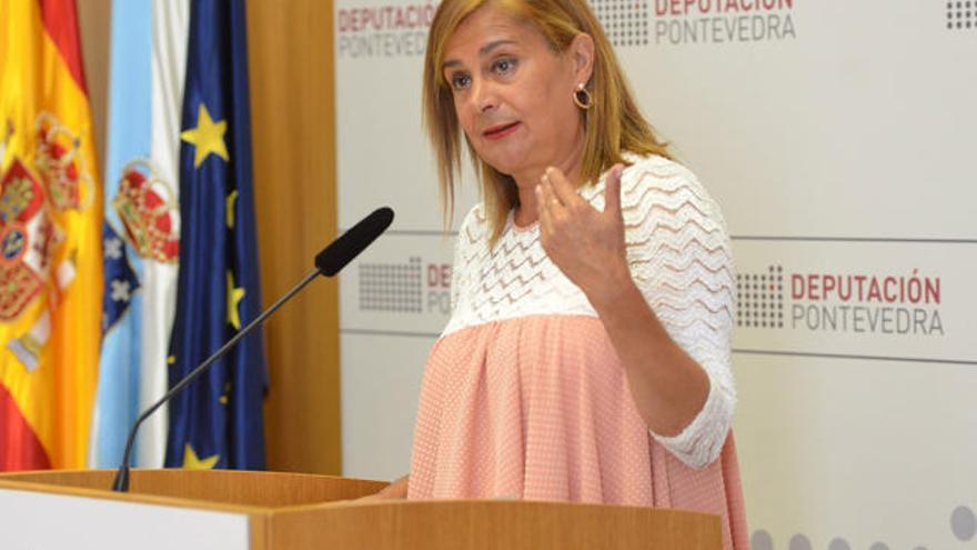 Carmela Silva, en un acto en la sede de la Diputación de Pontevedra. // Gustavo Santos