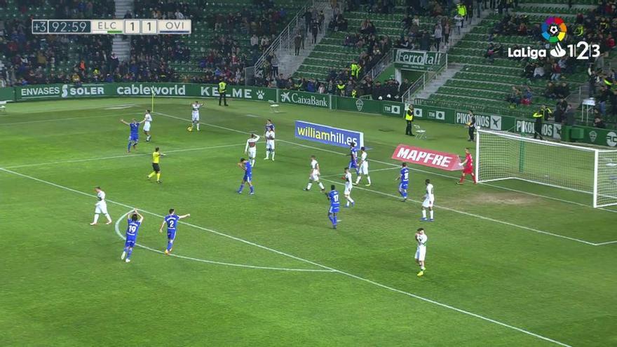 Así fue el gol de penalti del Oviedo