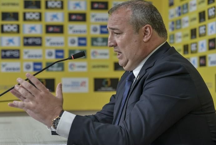 LAS PALMAS DE GRAN CANARIA A 23/05/2017. Rueda de prensa del Presidente de la UD Las Palmas Miguel Ángel Ramírez para hacer balance de la temporada 2016-17.  FOTO: J.PÉREZ CURBELO