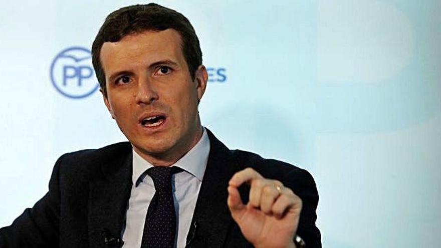 El líder del PP, Pablo Casado