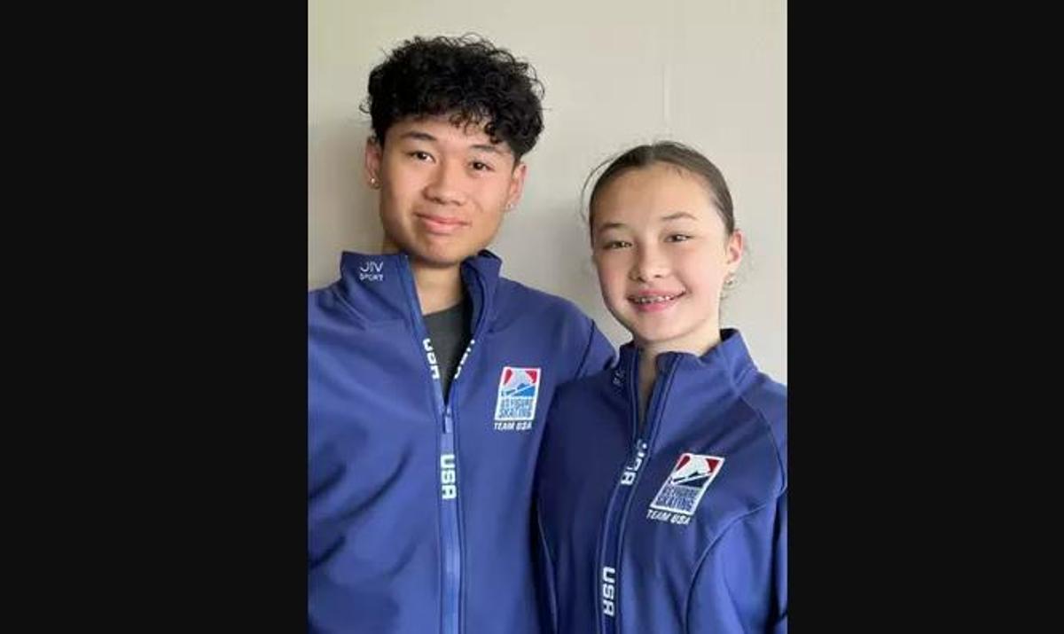 Jon Maravilla y Saya Carpenter en su foto de equipo.