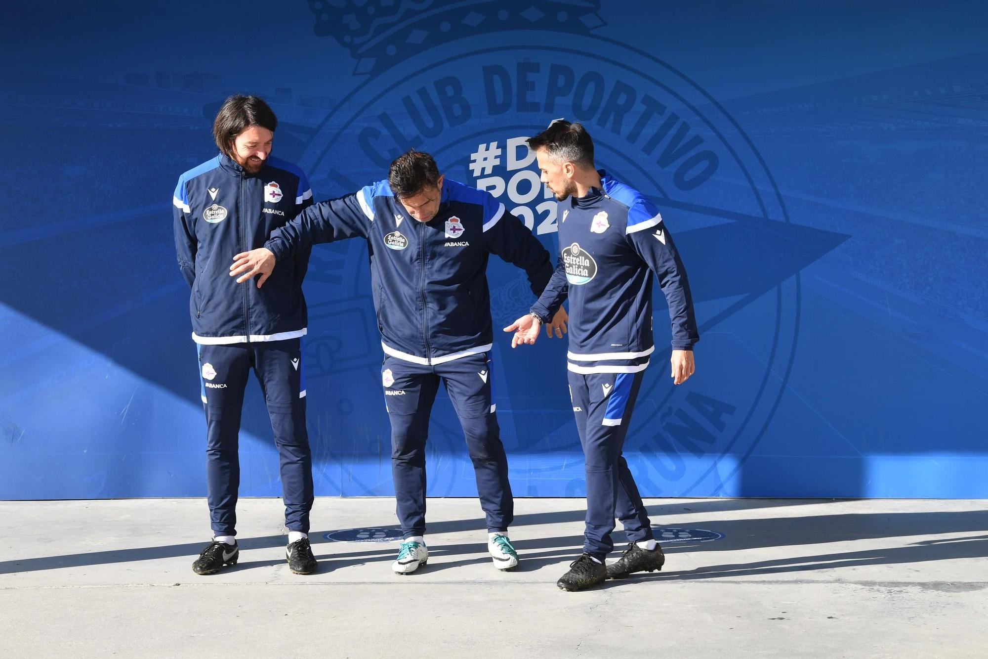 Primer entrenamiento de Rubén de la Barrera al frente del Deportivo