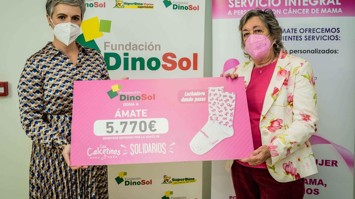 Virginia Ávila, directora de la Fundación DinoSol, y Carmen Bonfante, presidenta de AMATE