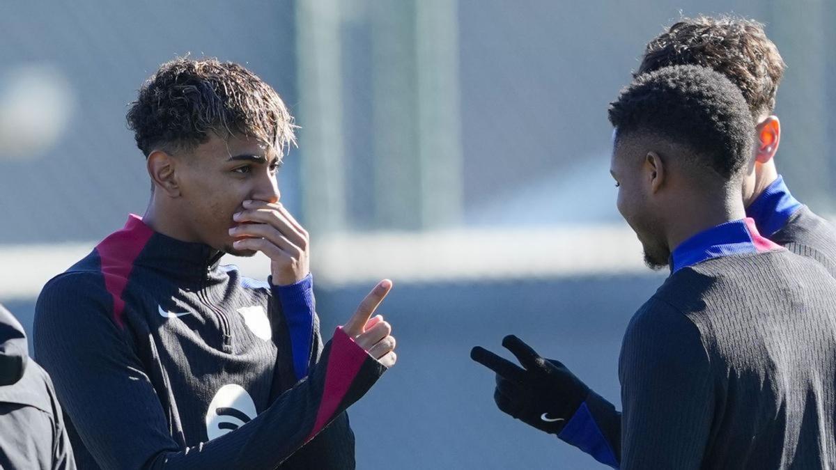 Lamine Yamal, junto a Ansu Fati en su etapa en el FC Barcelona