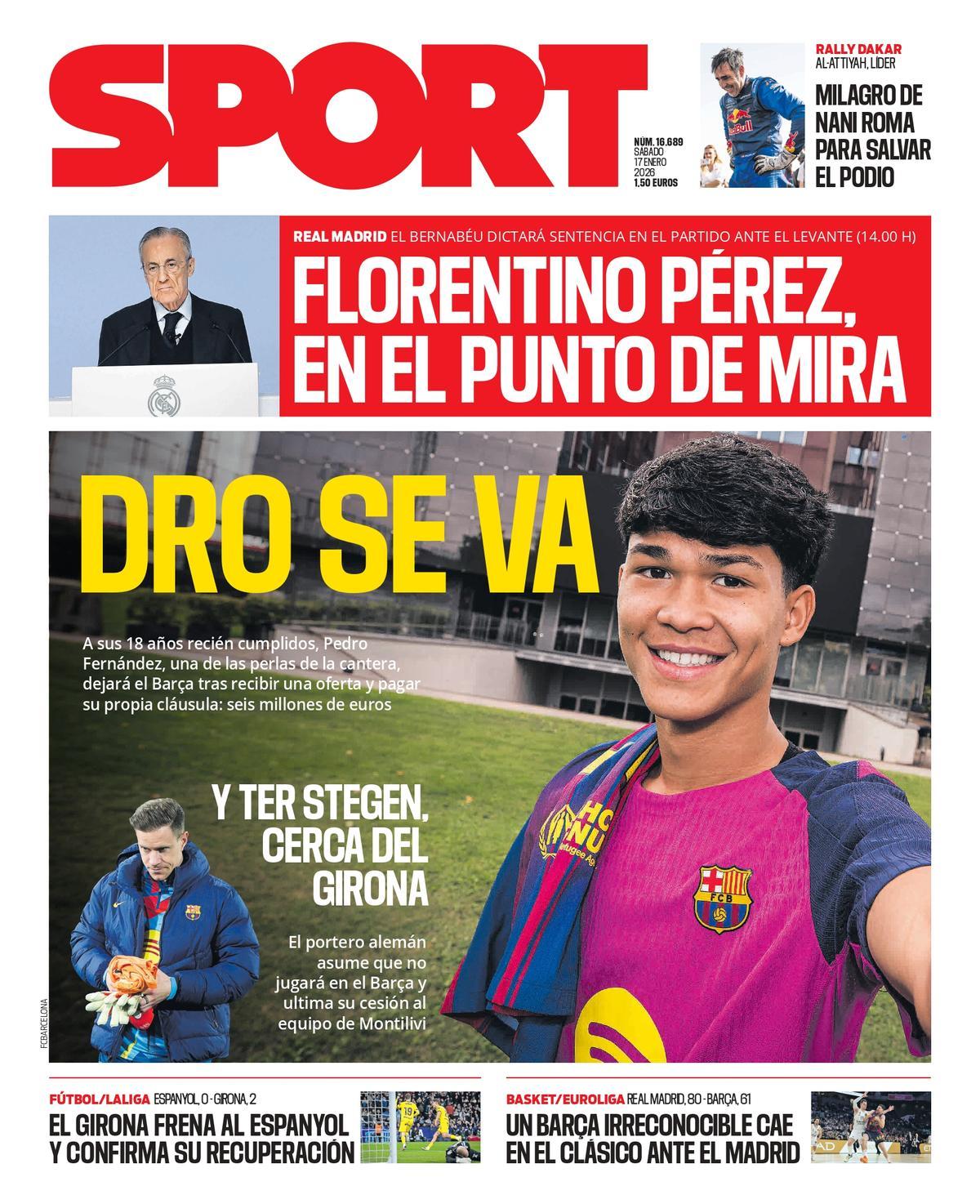 Esta es la portada de SPORT de hoy viernes, 17 de enero de 2026
