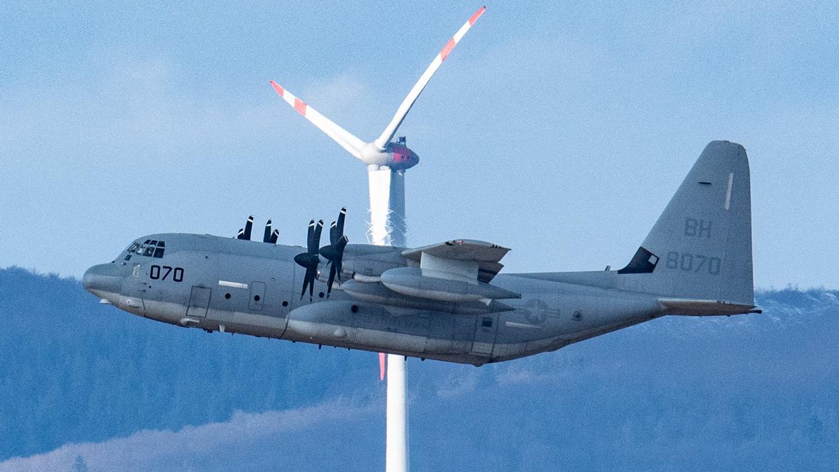 Un avión militar estadounidense de carga en Alemania